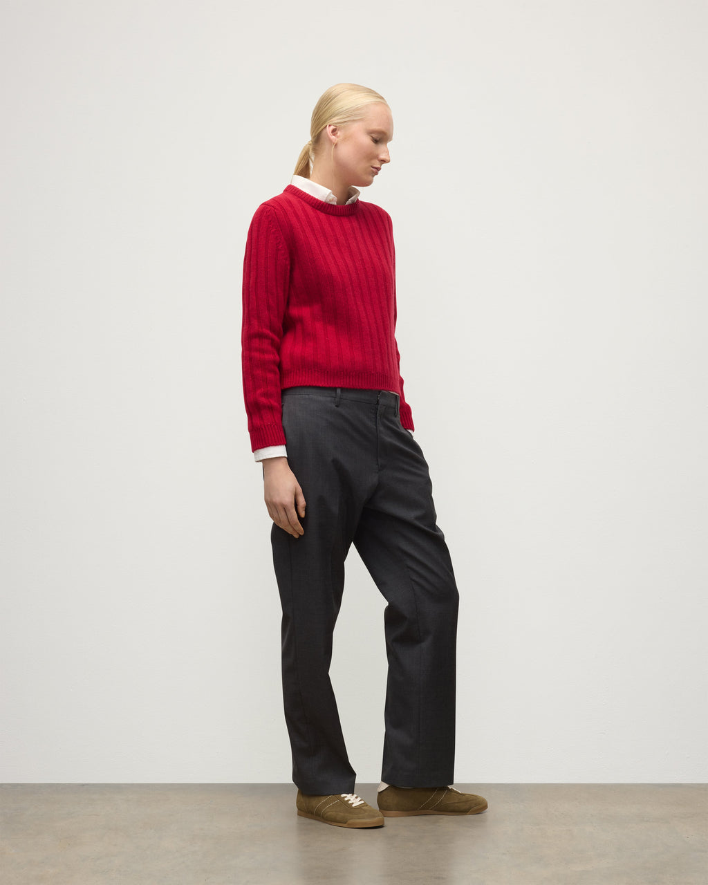 Lecht Red Cashmere Crew Jumper