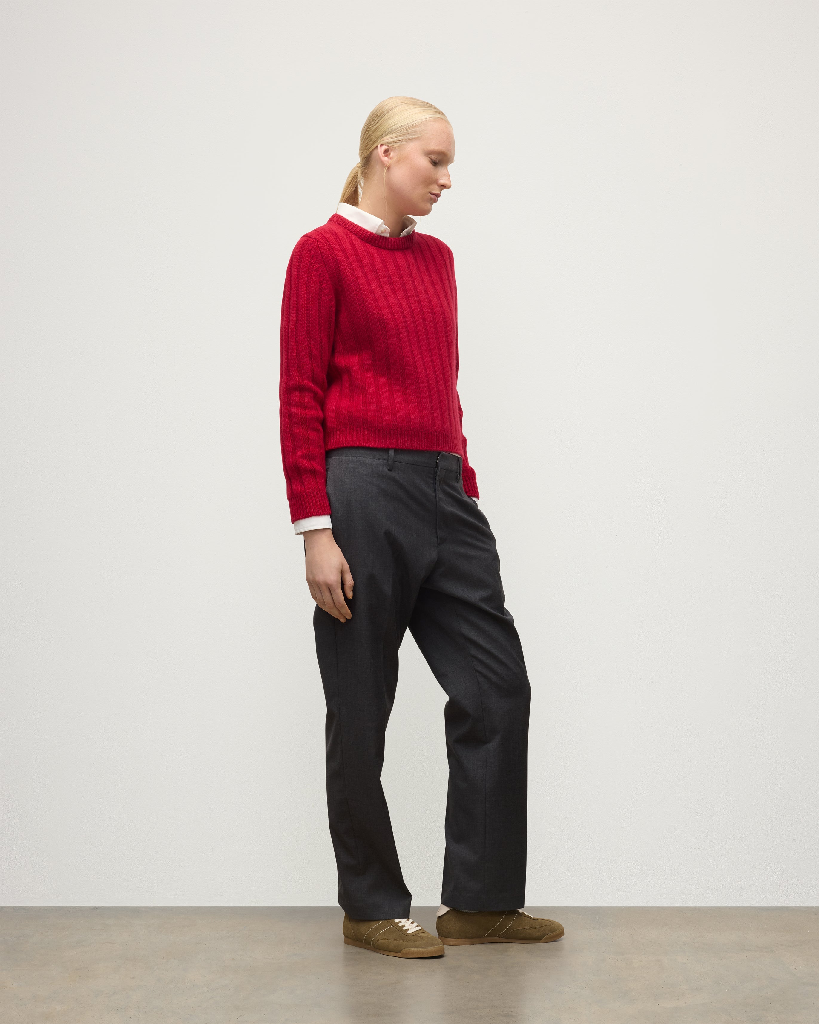 Lecht Red Cashmere Crew Jumper