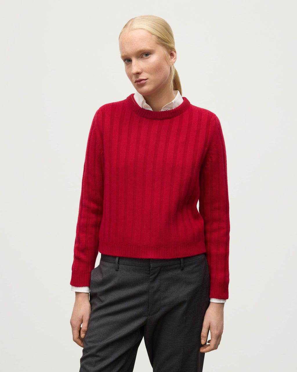 Lecht Red Cashmere Crew Jumper