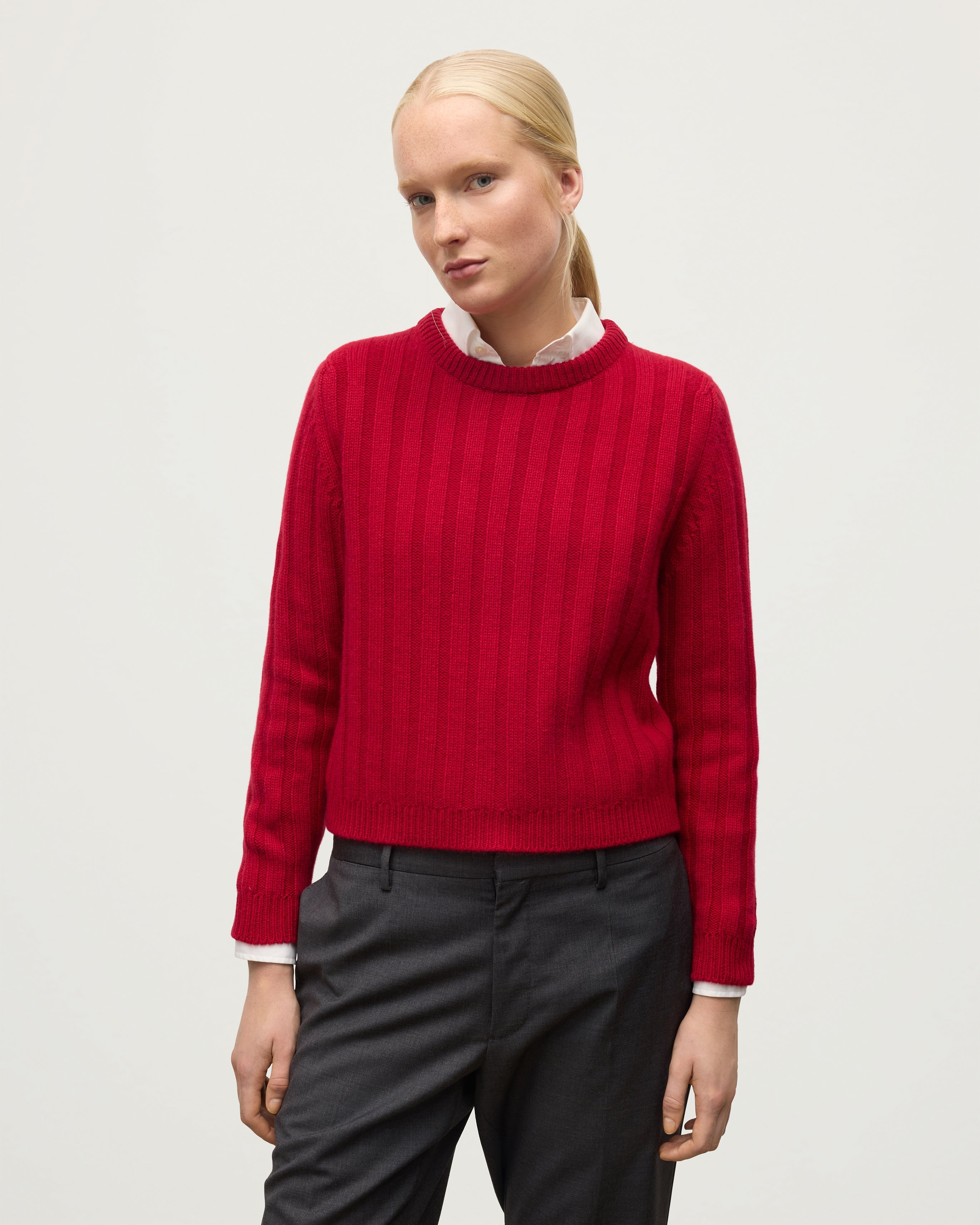 Lecht Red Cashmere Crew Jumper