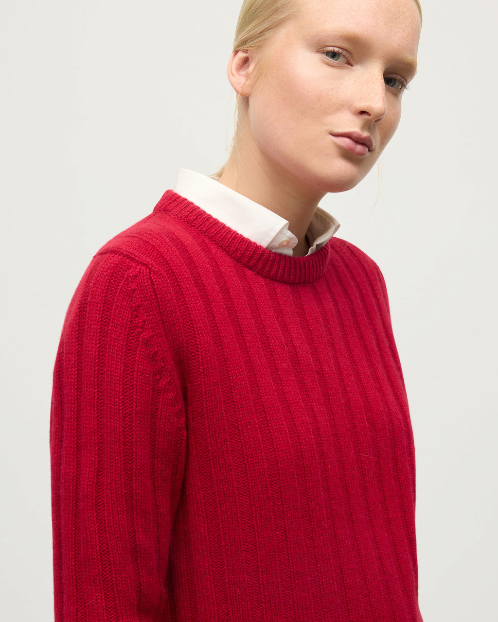 Lecht Red Cashmere Crew Jumper