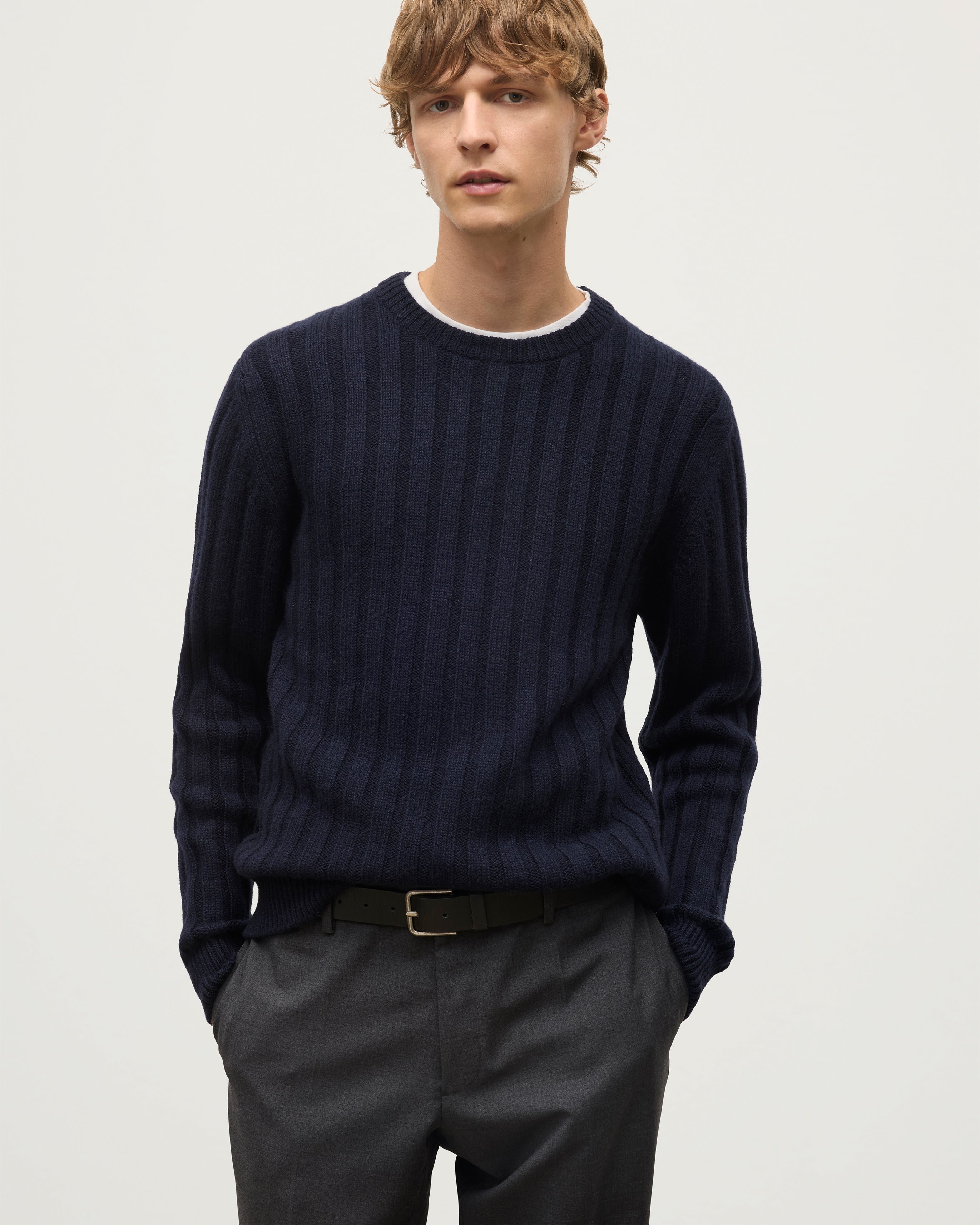 Peel Dark Navy Cashmere Jumper