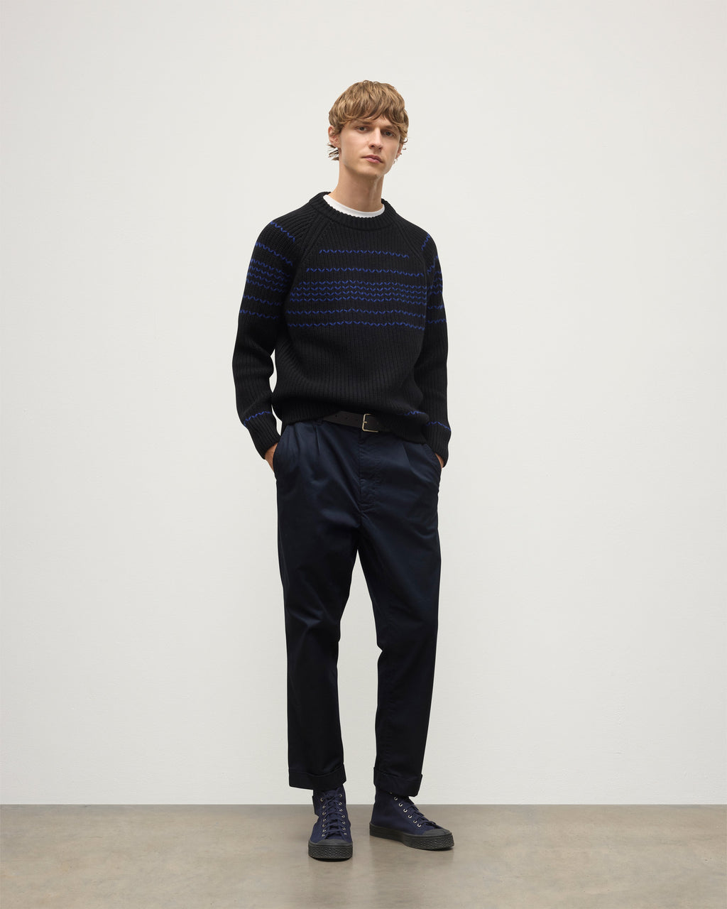Summit Black & Blue Cashmere Jumper