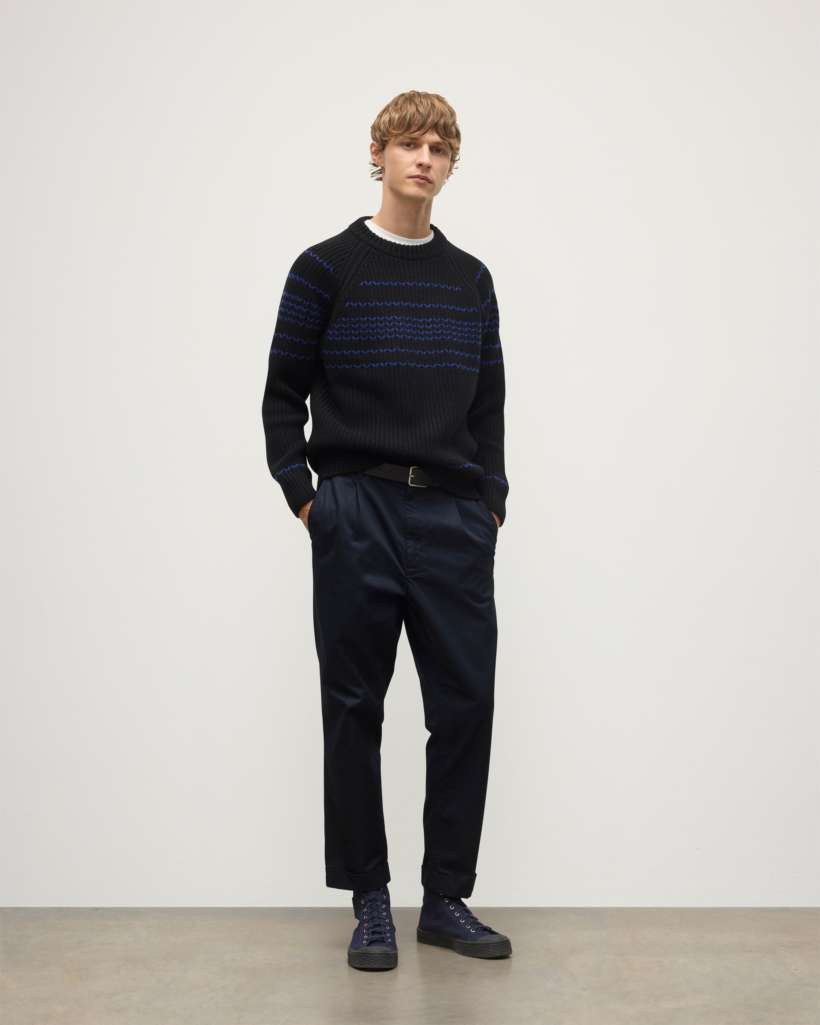 Summit Black & Blue Cashmere Jumper