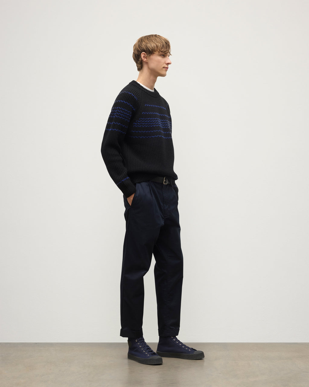 Summit Black & Blue Cashmere Jumper
