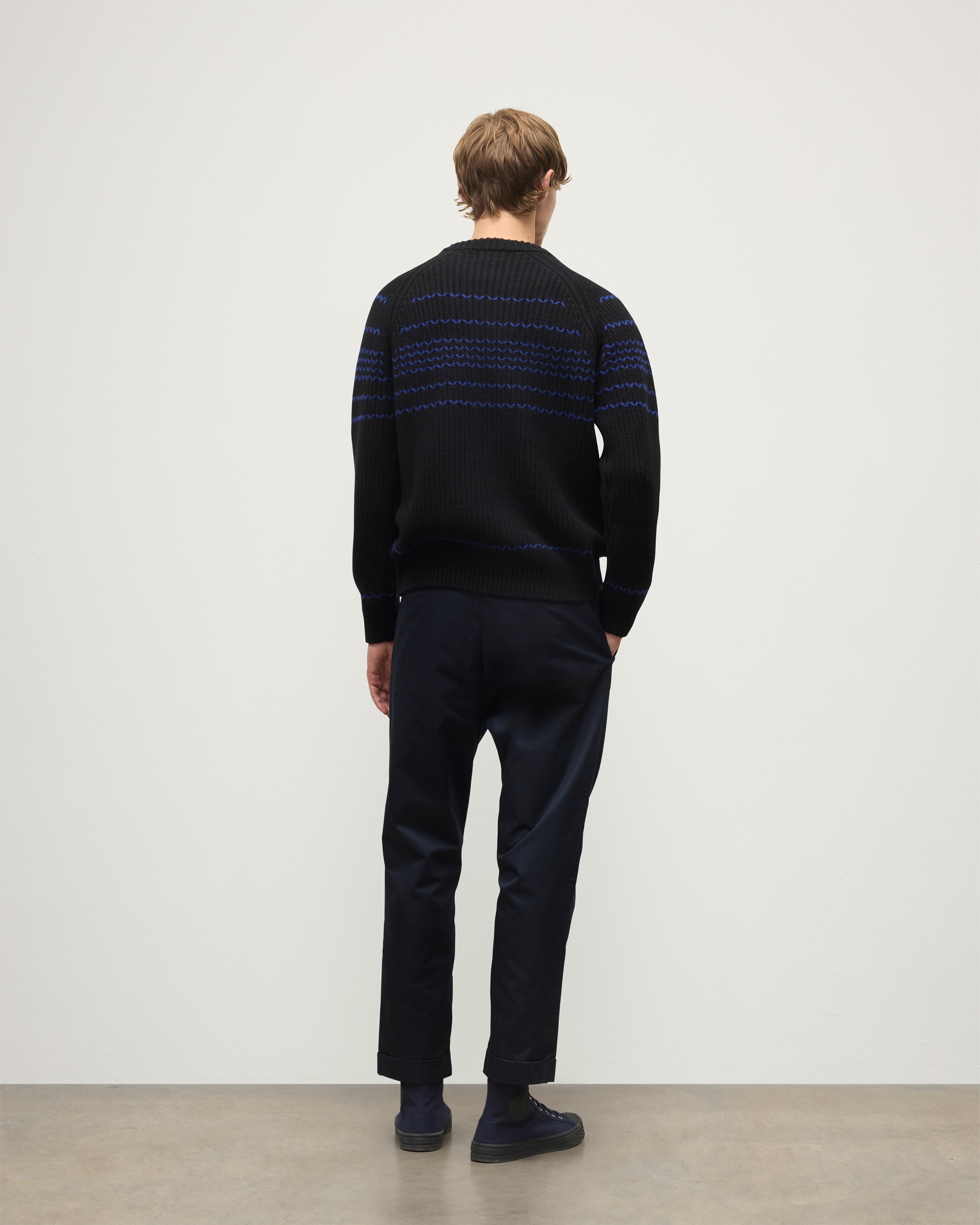 Summit Black & Blue Cashmere Jumper