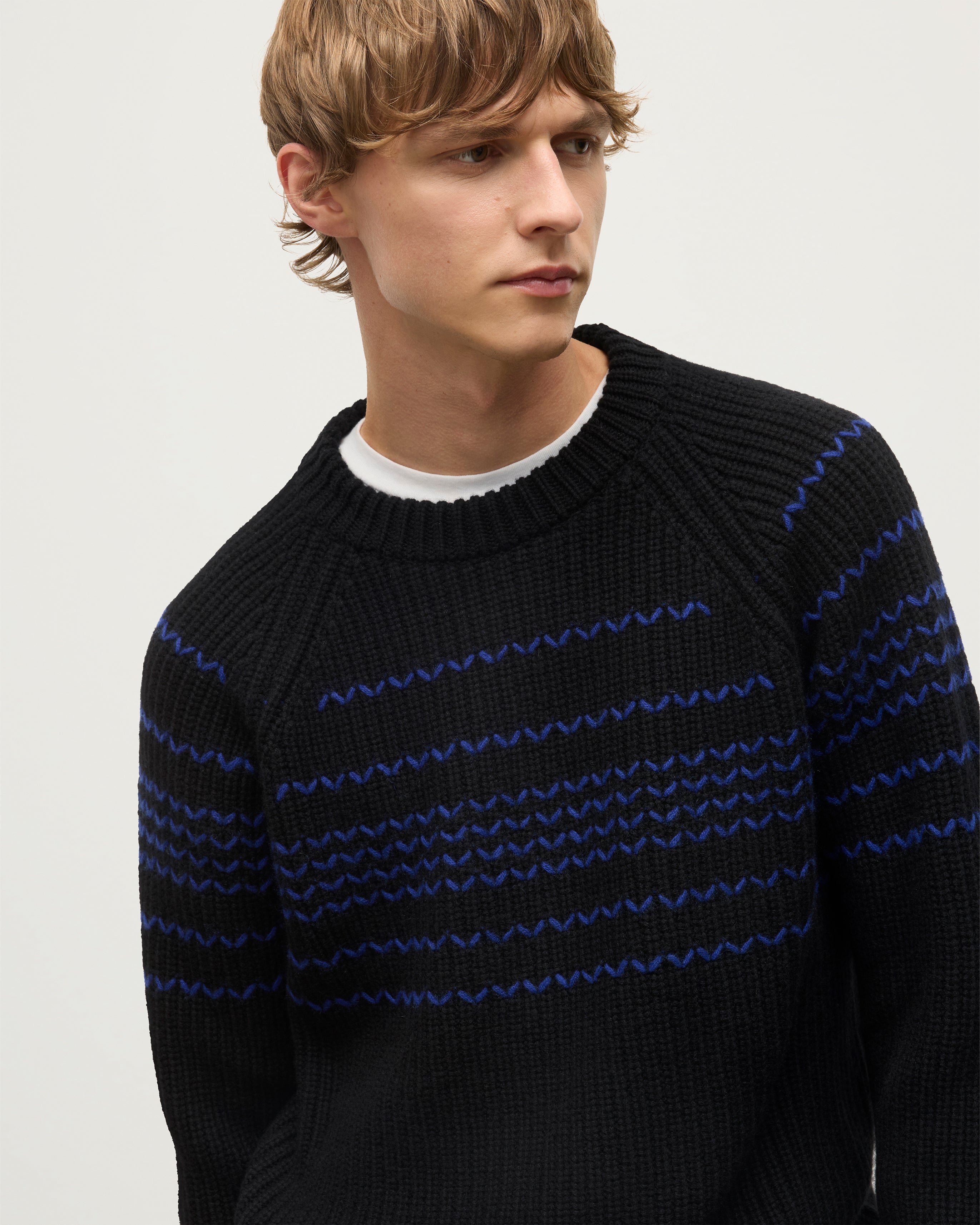 Summit Black & Blue Cashmere Jumper