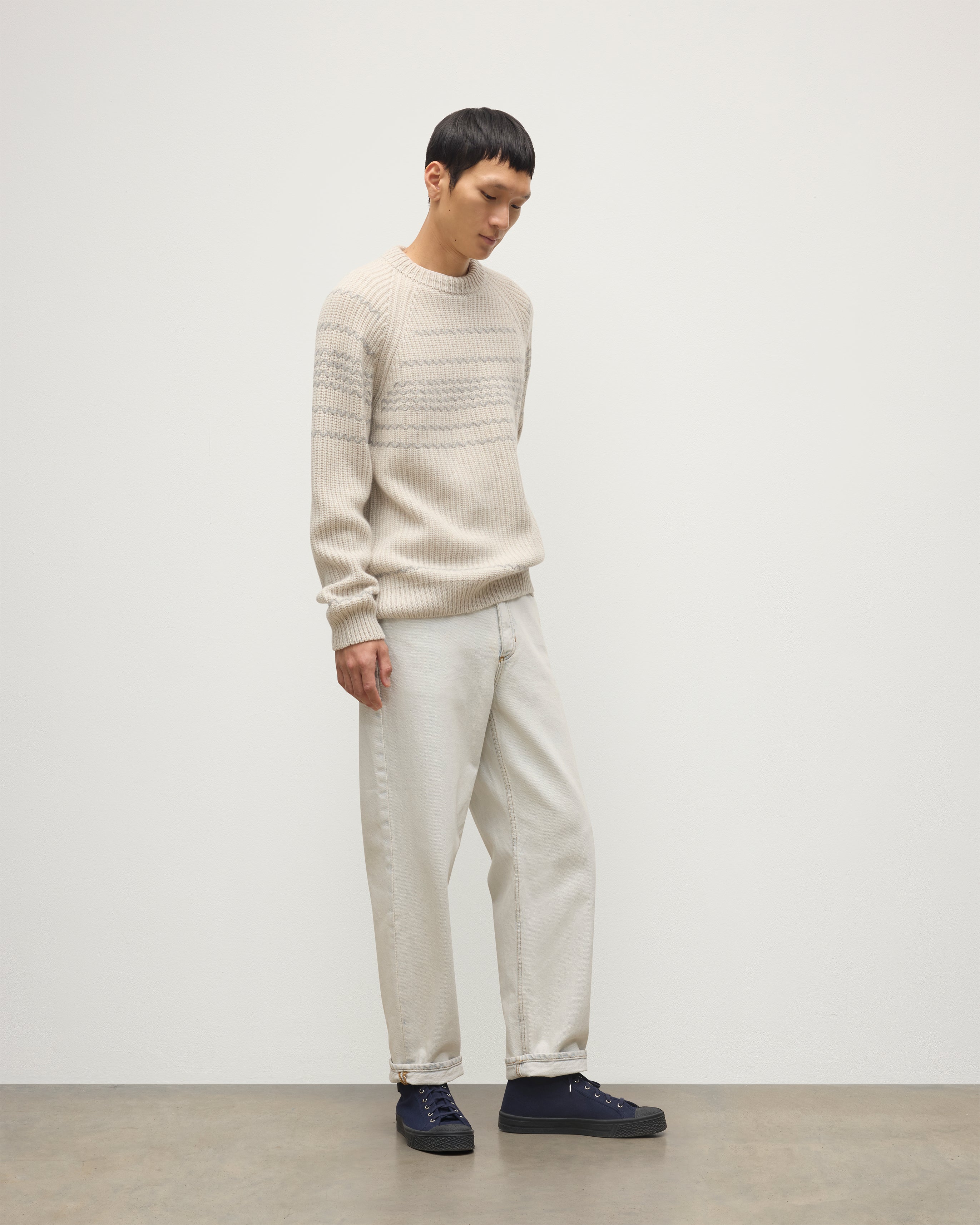 Summit Natural & Grey Cashmere Jumper