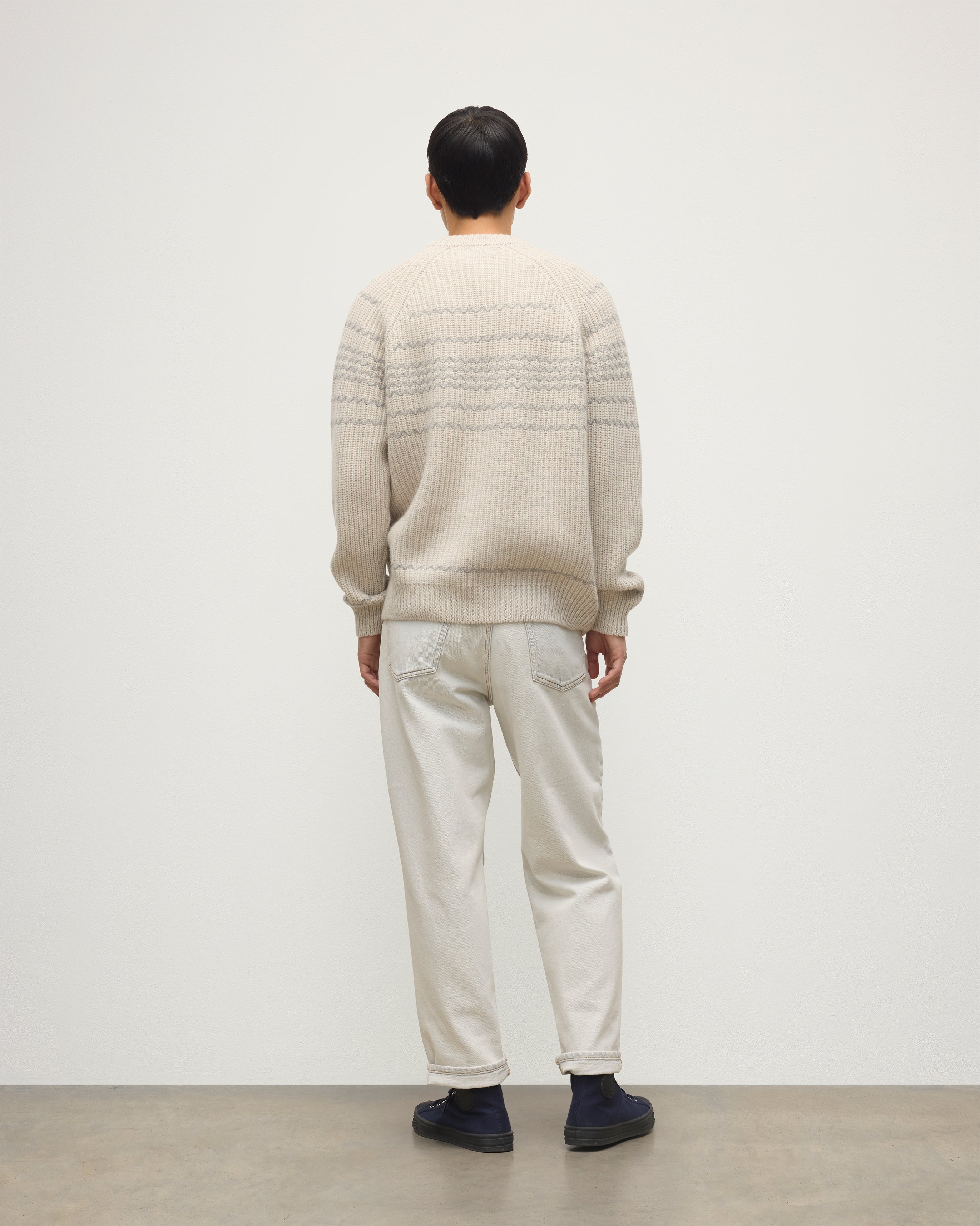 Summit Natural & Grey Cashmere Jumper