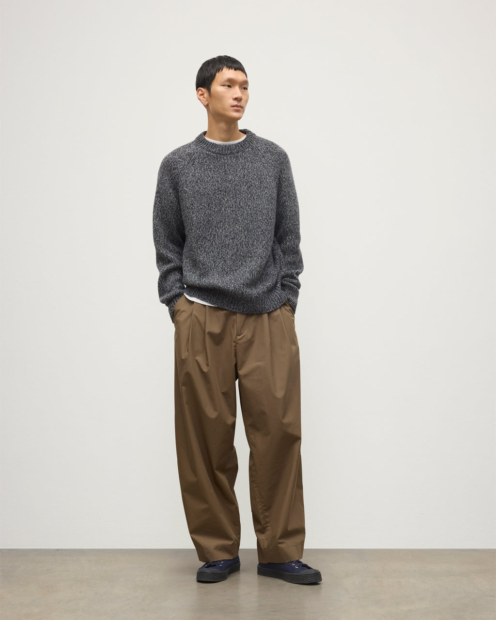 Fyfe Dark Navy Marl Cashmere Jumper