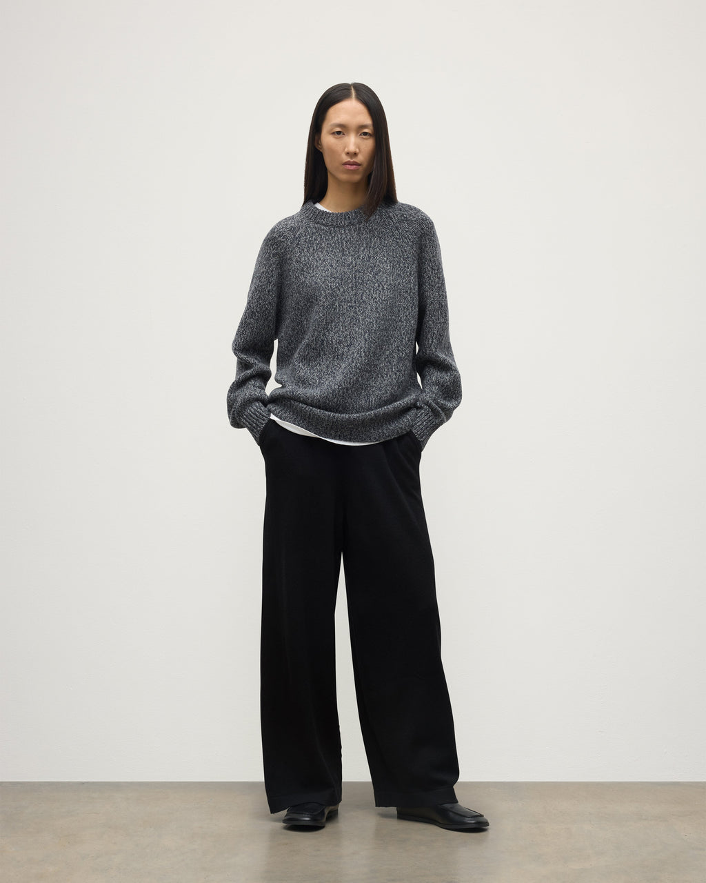 Fyfe Dark Navy Marl Cashmere Jumper