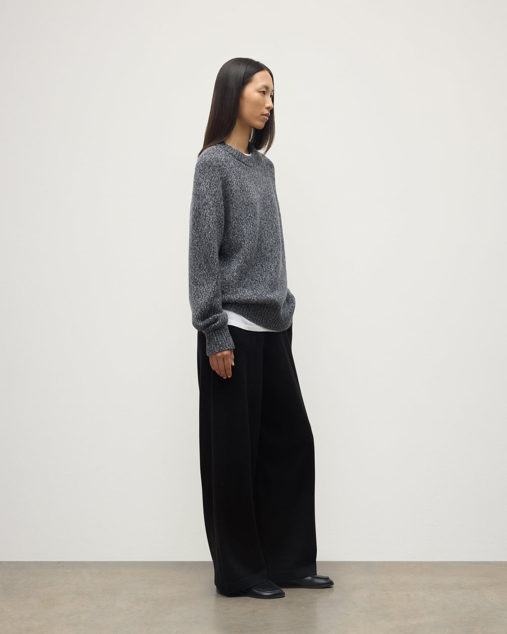 Fyfe Dark Navy Marl Cashmere Jumper
