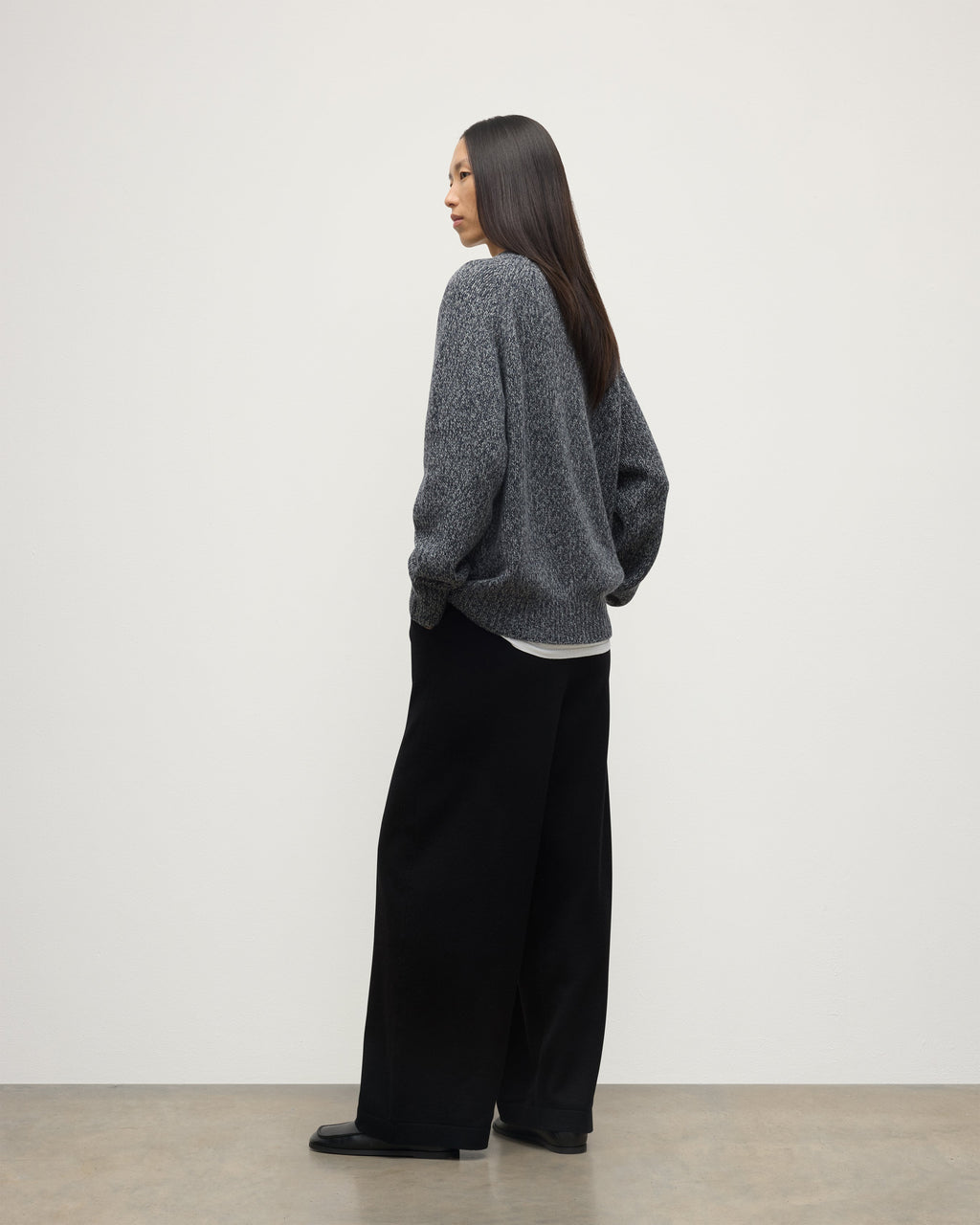Fyfe Dark Navy Marl Cashmere Jumper