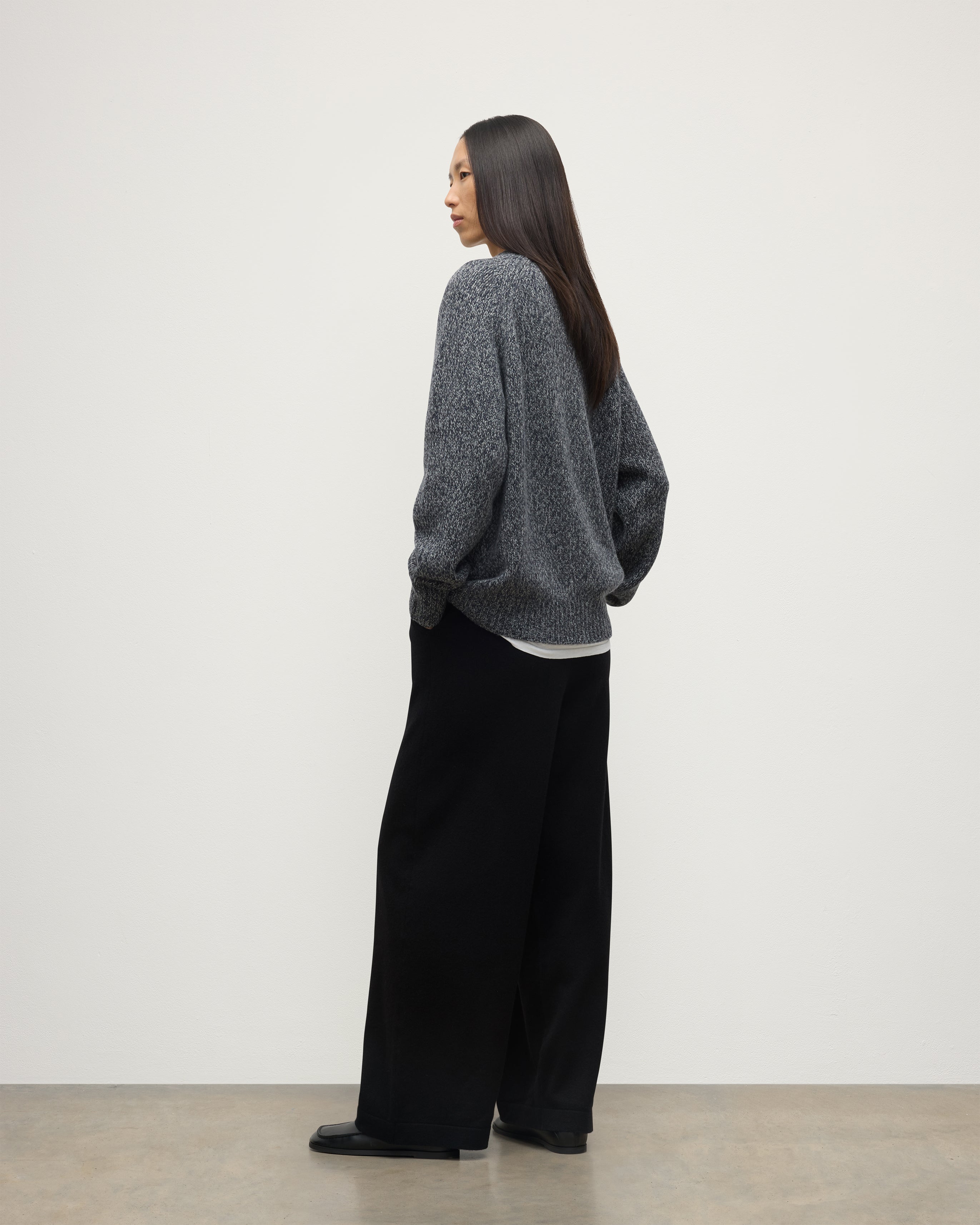 Fyfe Dark Navy Marl Cashmere Jumper