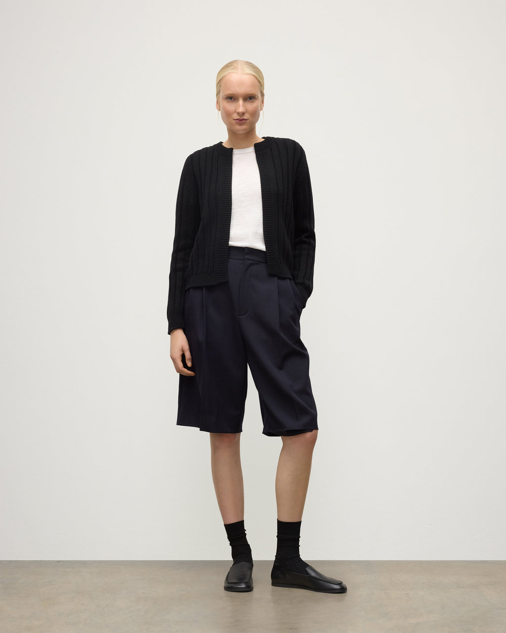 Lecht Black Cashmere Crew Cardigan