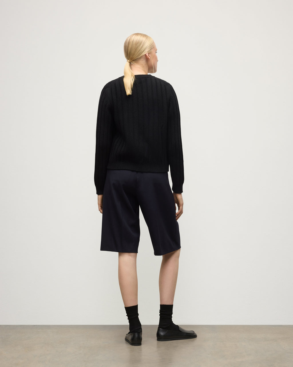 Lecht Black Cashmere Crew Cardigan