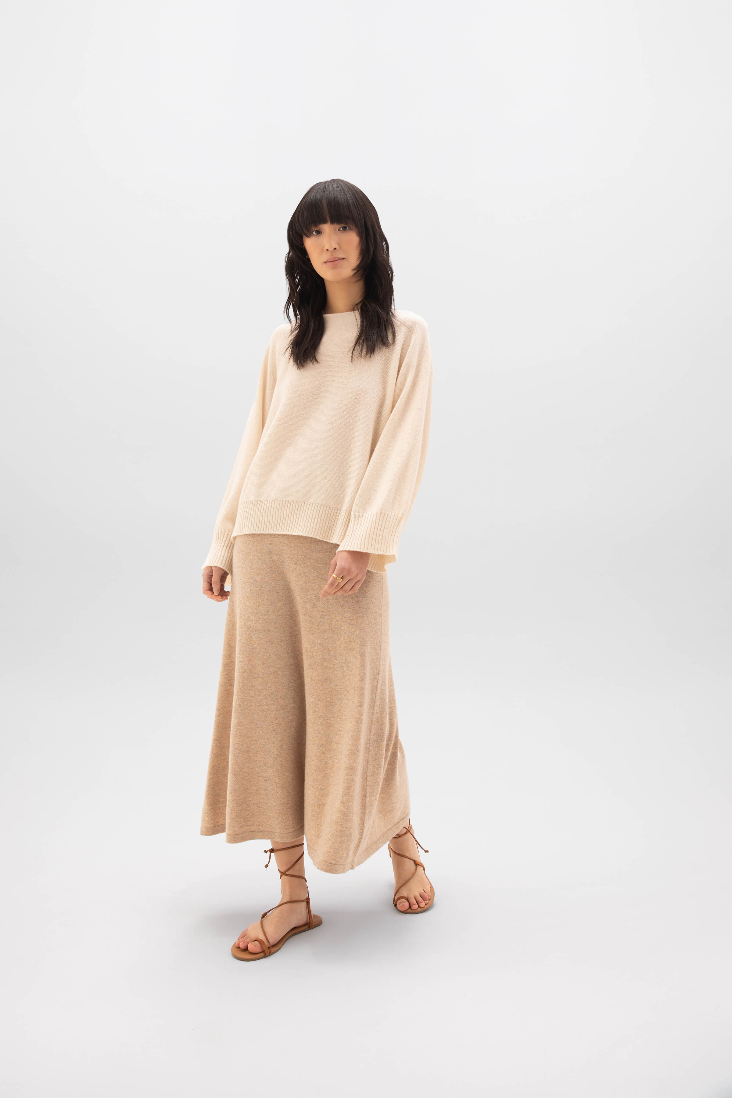 Cashmere Natural A-Line Skirt