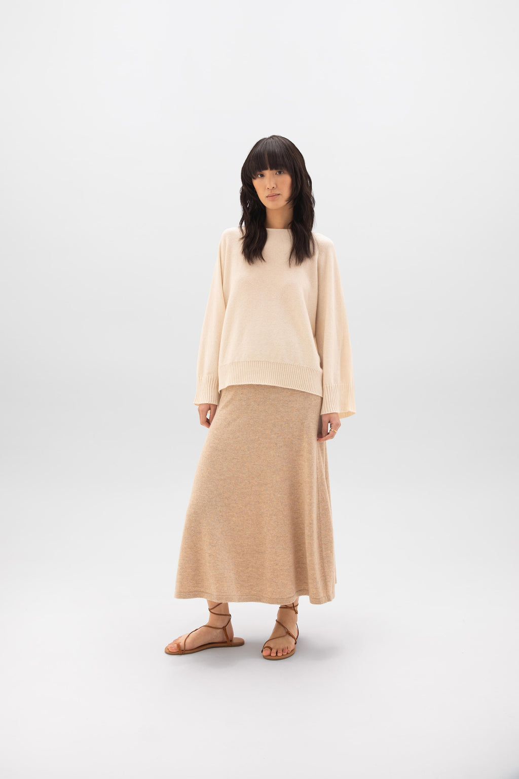 Cashmere Natural A-Line Skirt