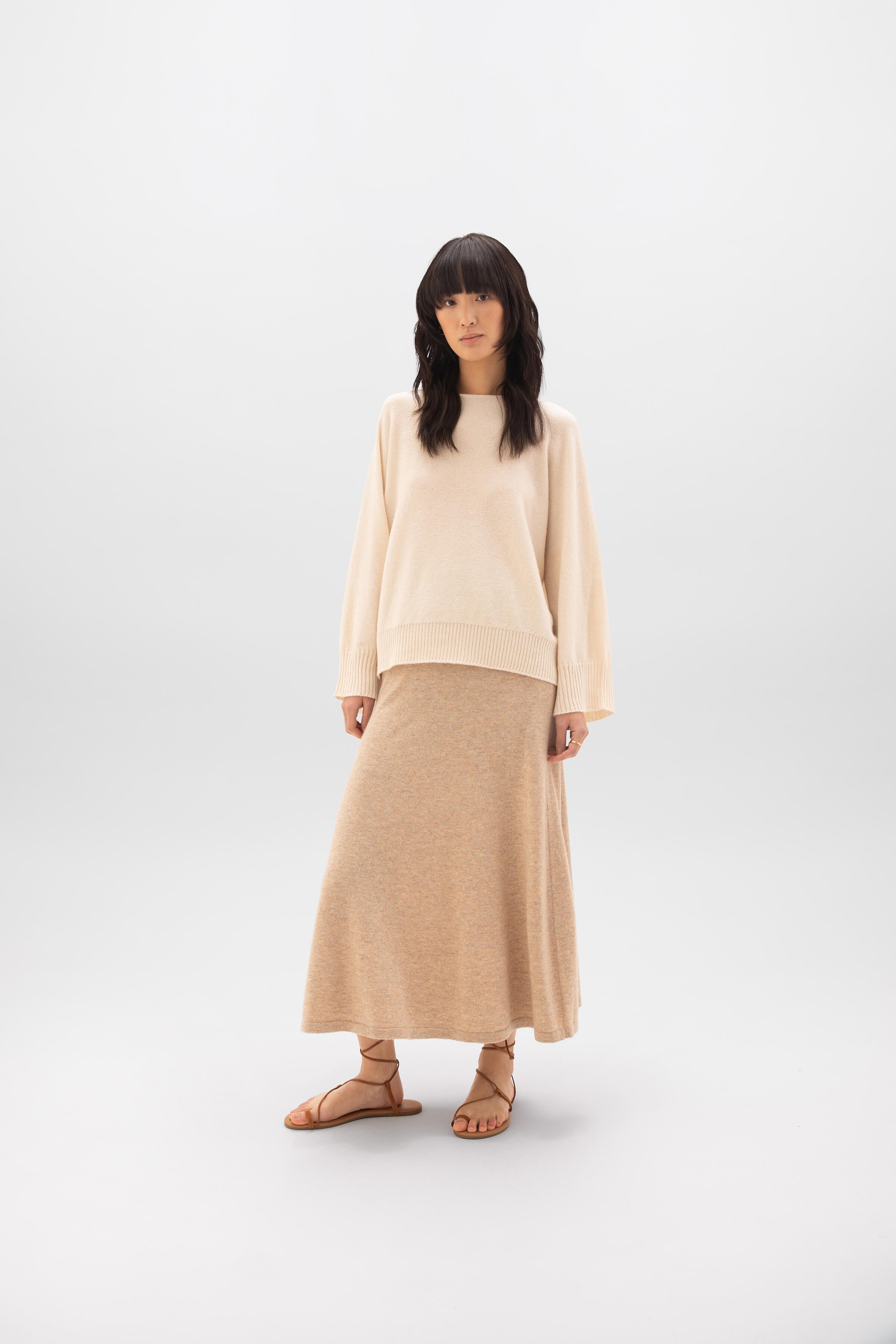 Cashmere Natural A-Line Skirt