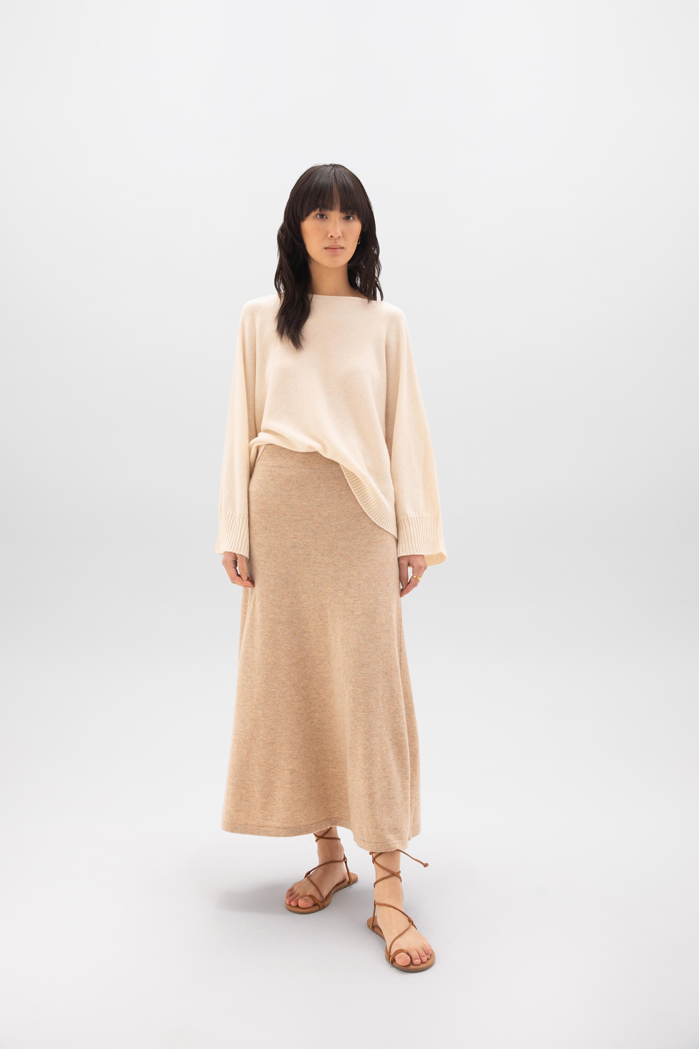 Cashmere Natural A-Line Skirt