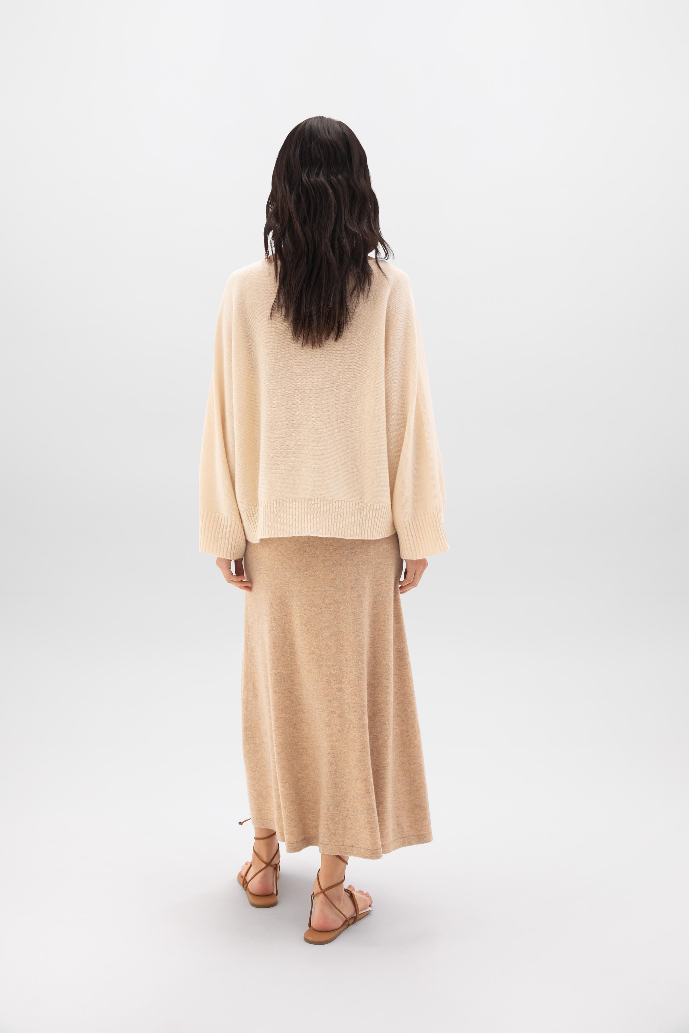 Cashmere Natural A-Line Skirt