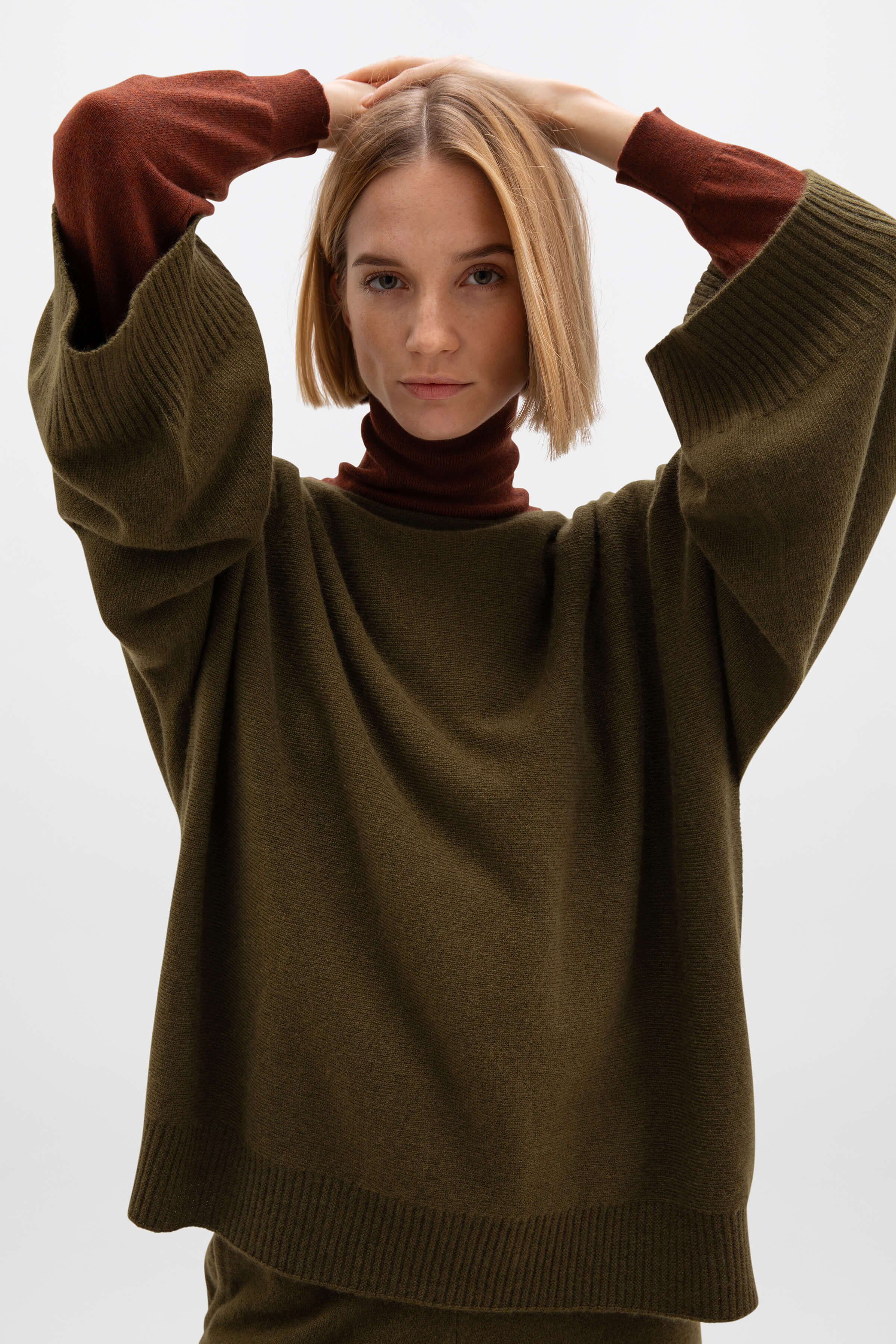Classic Cashmere Roll Neck Red Jumper