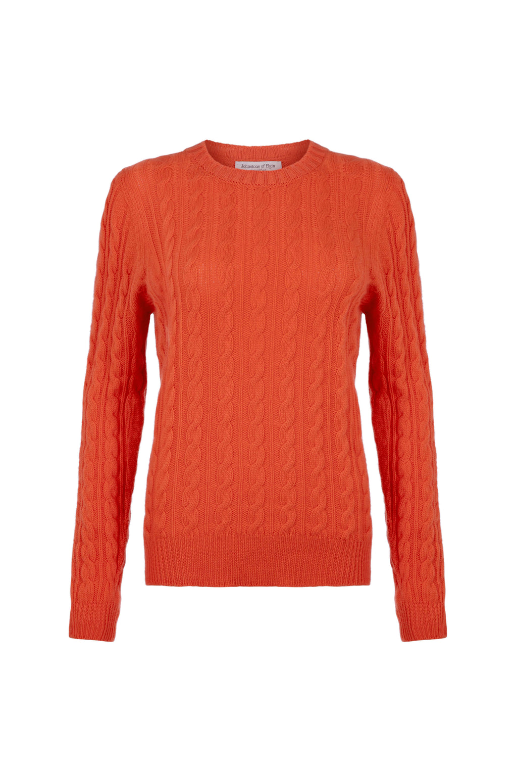 Cable Cashmere Orange Sweater
