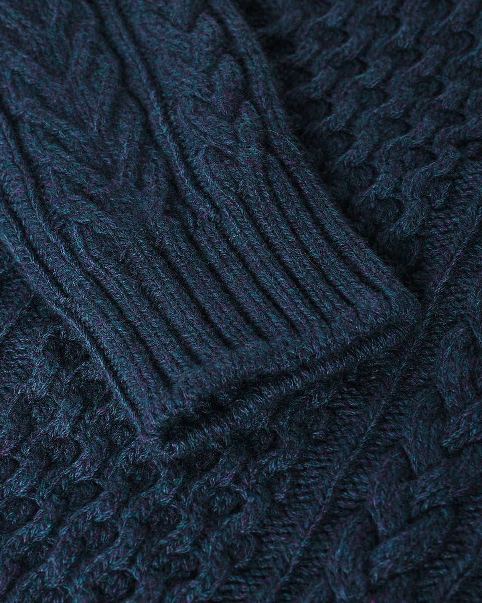Aran Cable Navy Cashmere Jumper