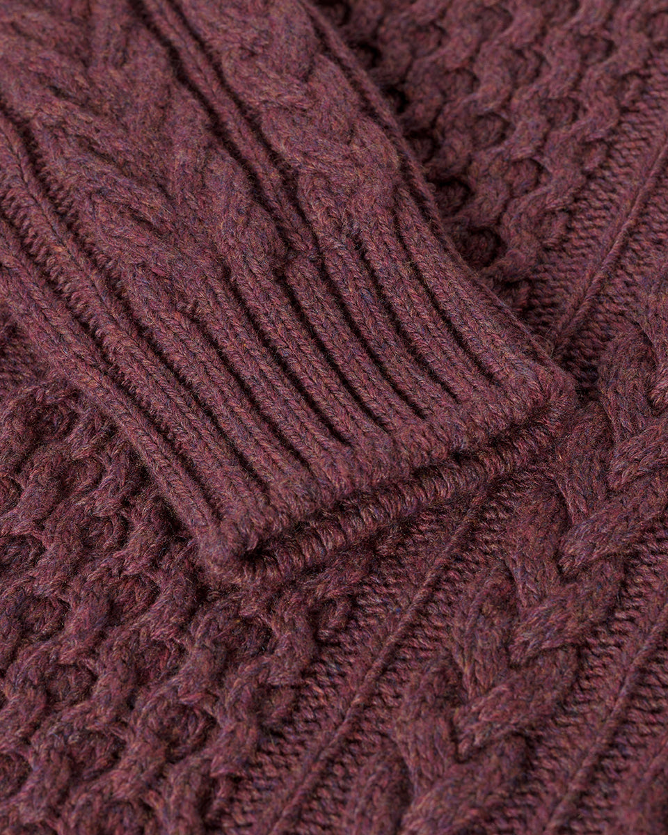 Aran Cable Purple Cashmere Jumper