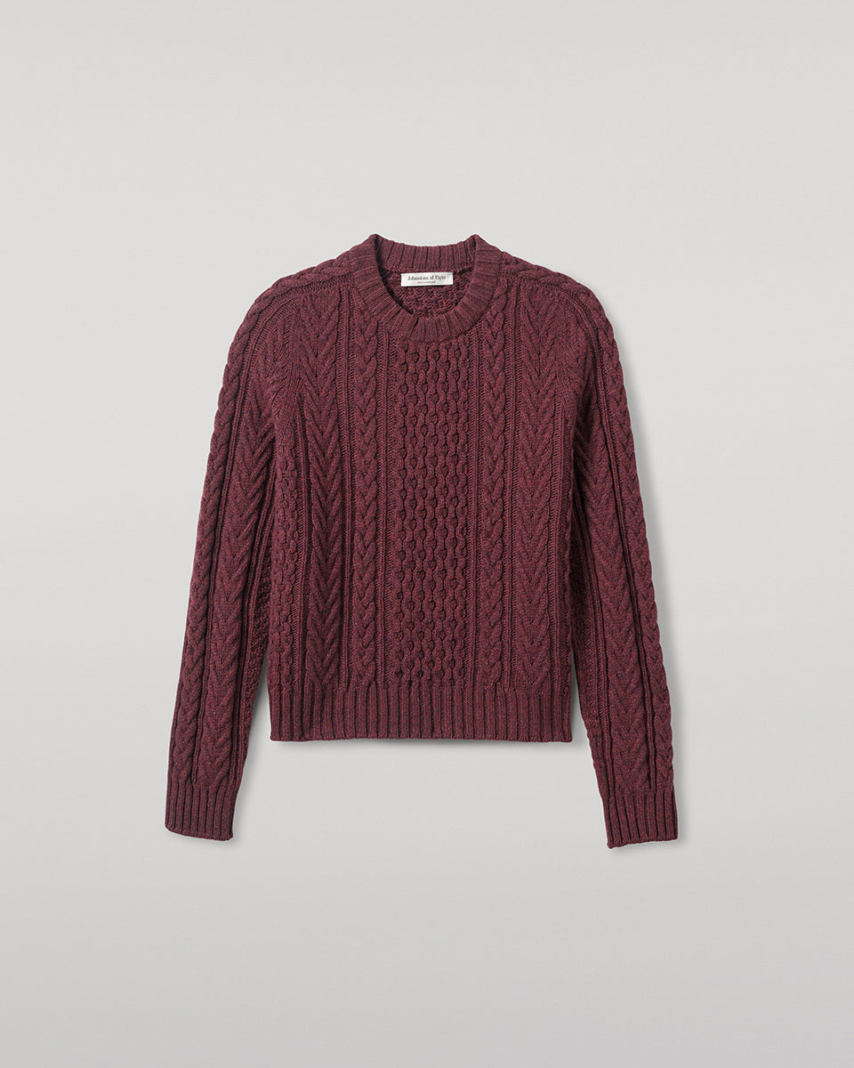 Aran Cable Purple Cashmere Jumper