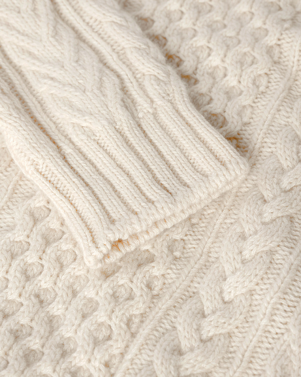 Aran Cable Cream Cashmere Jumper