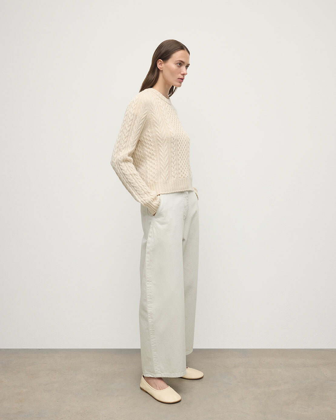 Aran Cable Cream Cashmere Jumper