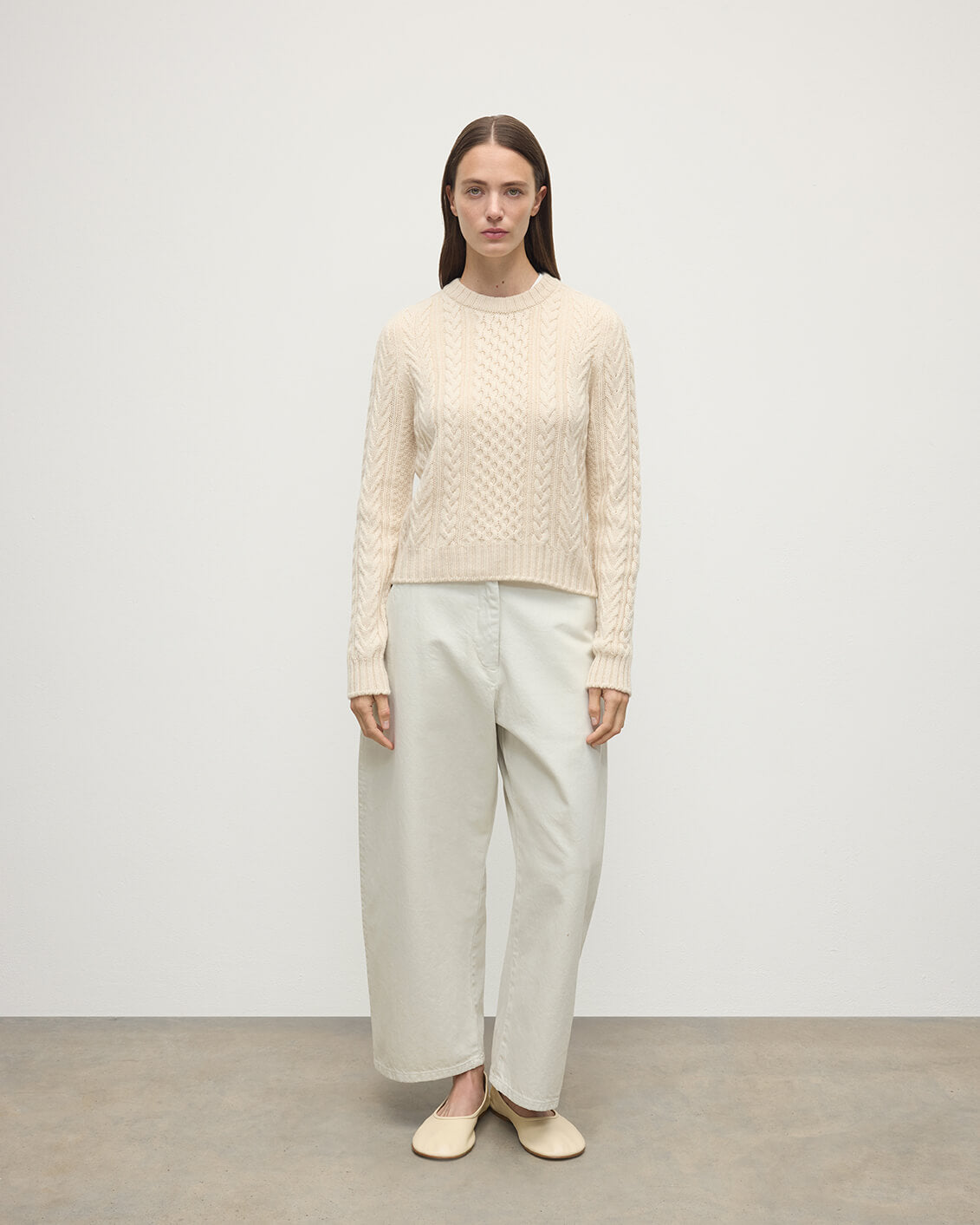 Aran Cable Cream Cashmere Jumper