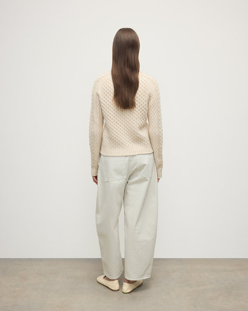 Aran Cable Cream Cashmere Jumper