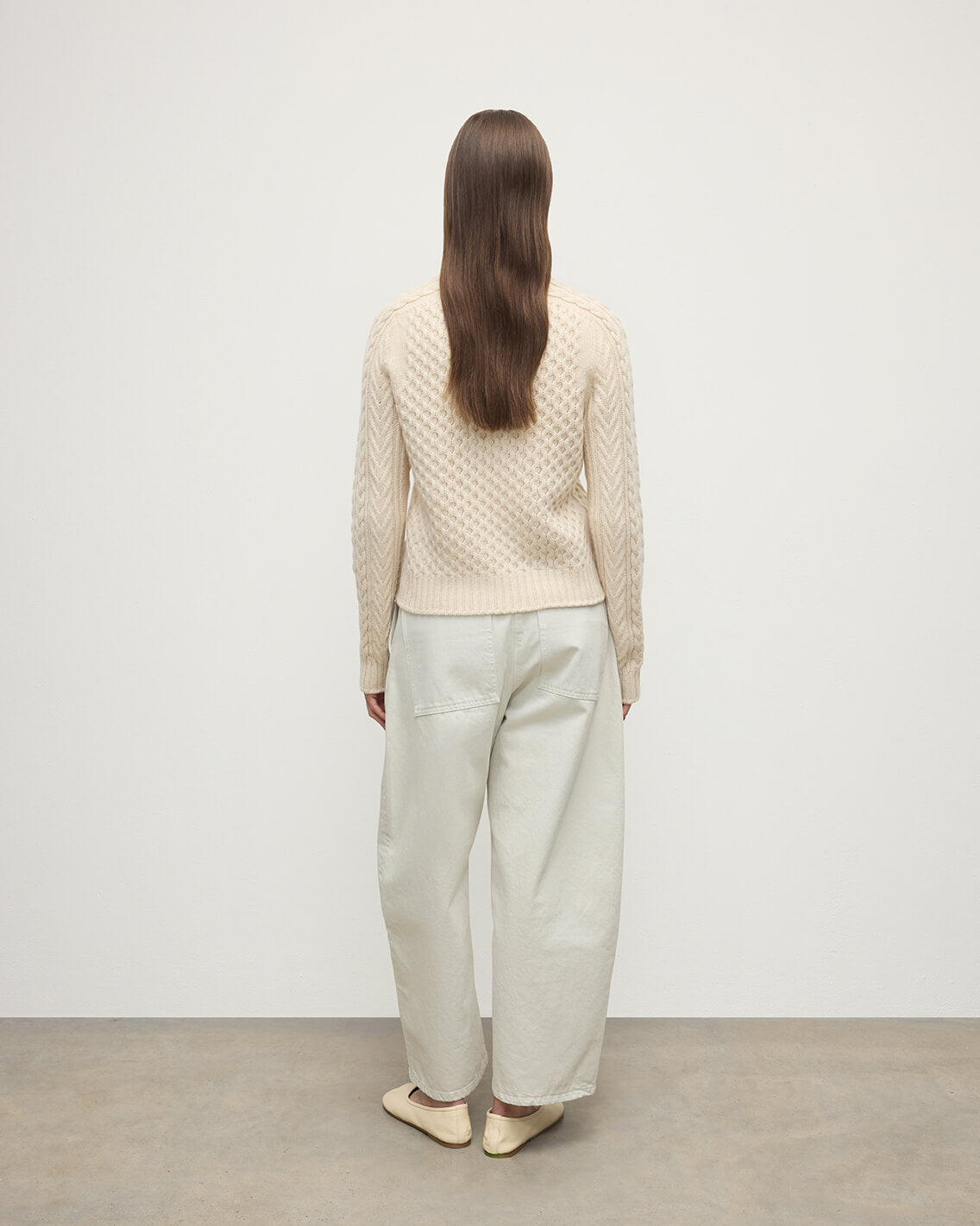 Aran Cable Cream Cashmere Jumper
