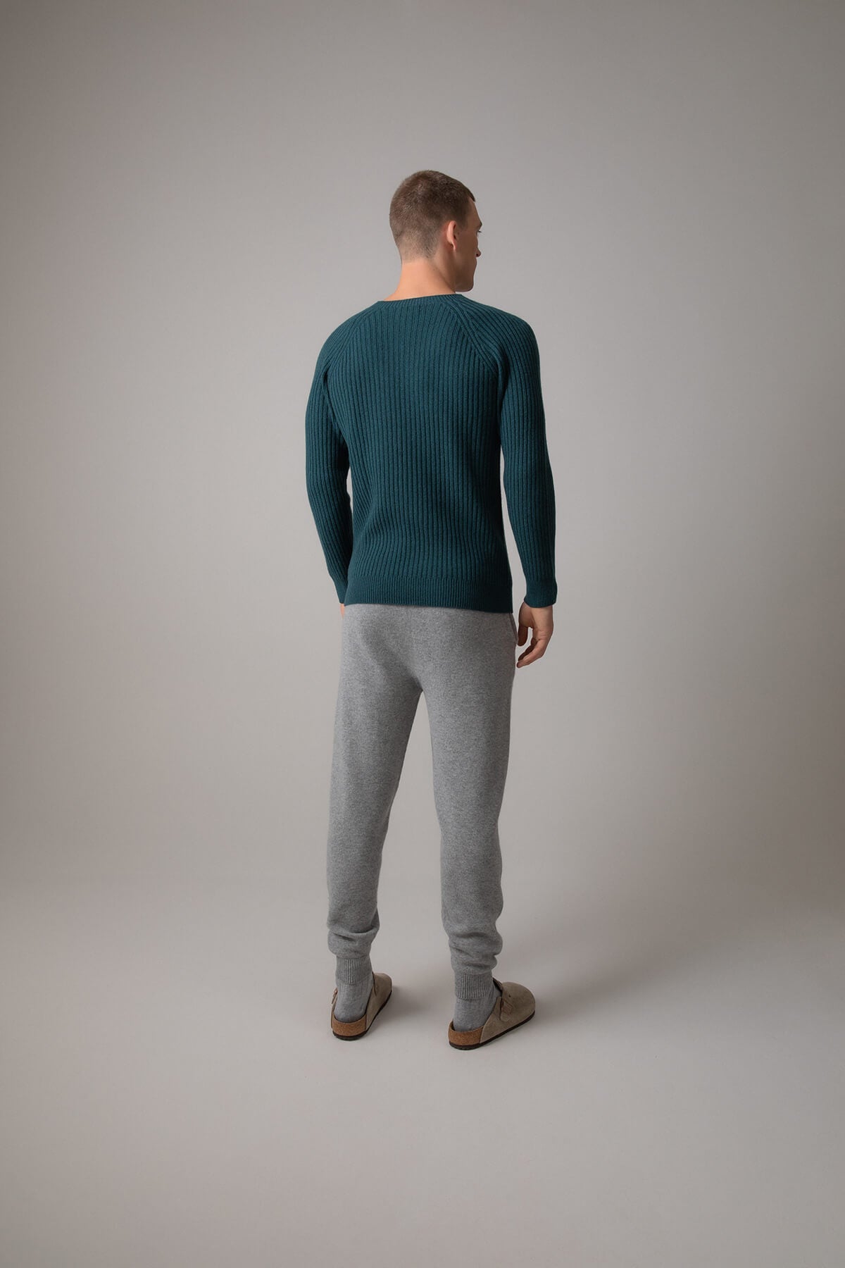 Integral Ribbed Green Cashmere Jumper