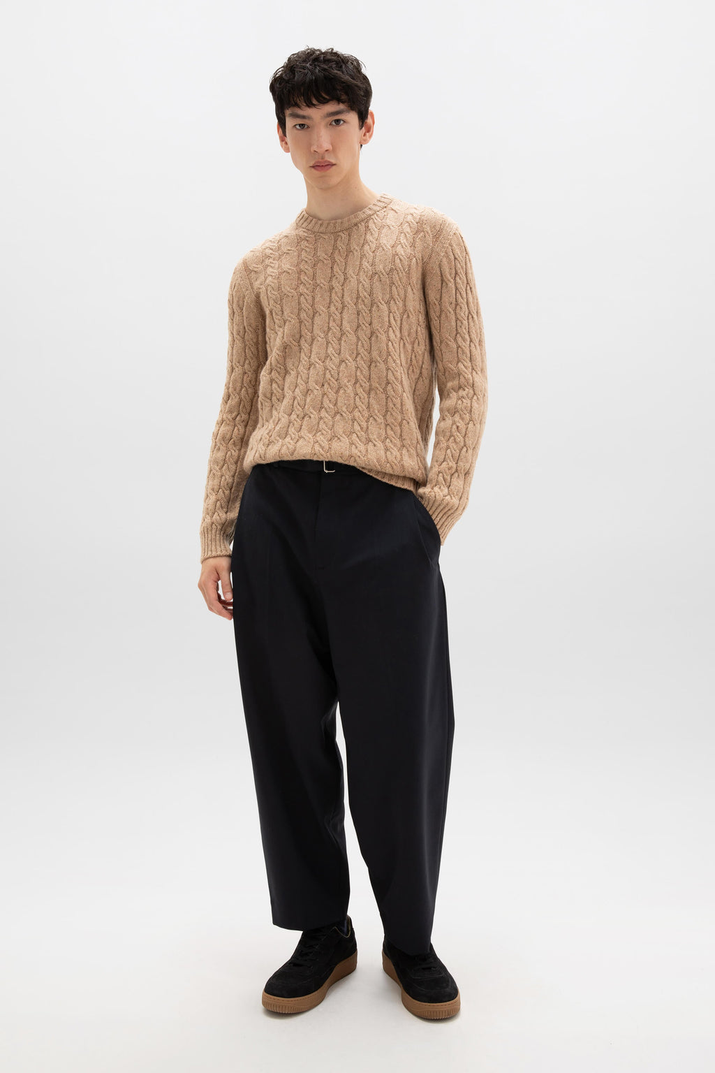 Donegal Cable Knit Camel Jumper