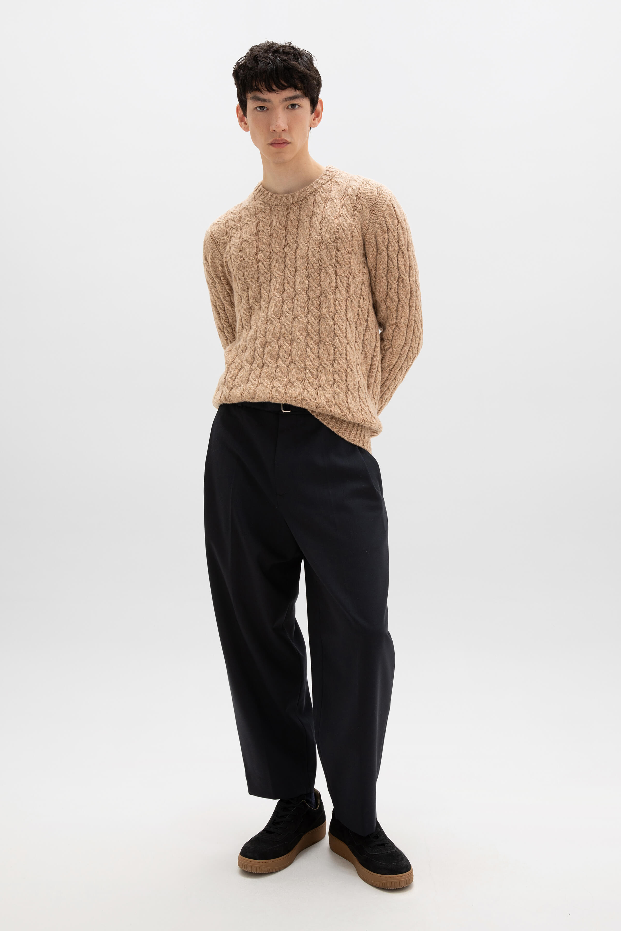 Donegal Cable Knit Camel Jumper