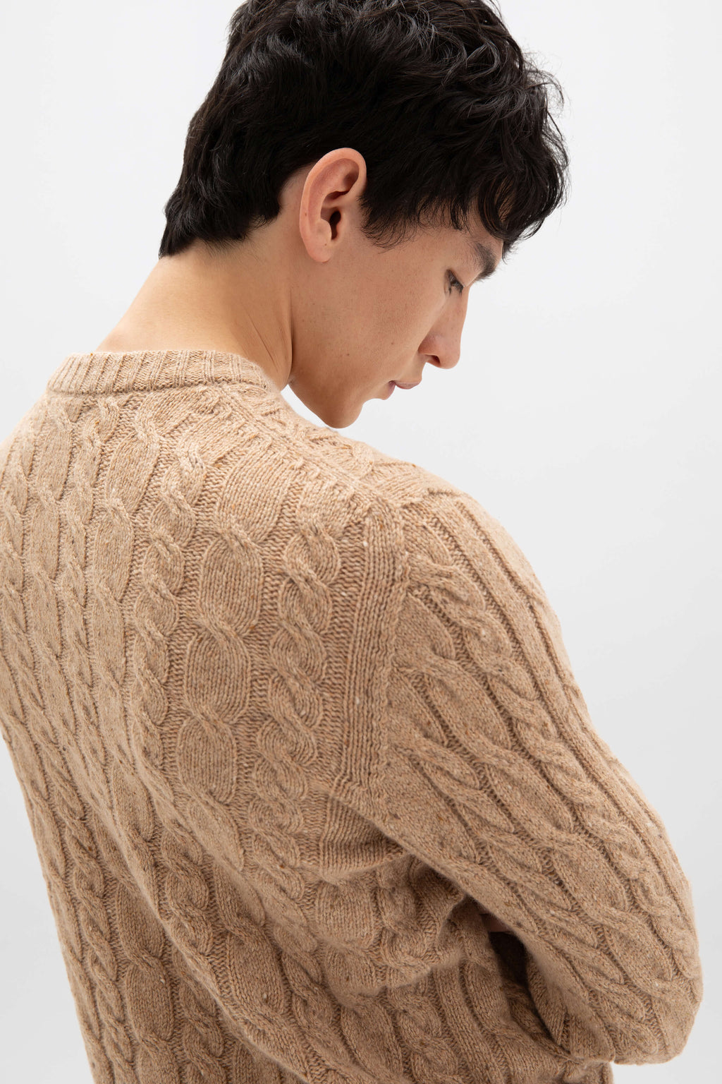 Donegal Cable Knit Camel Jumper