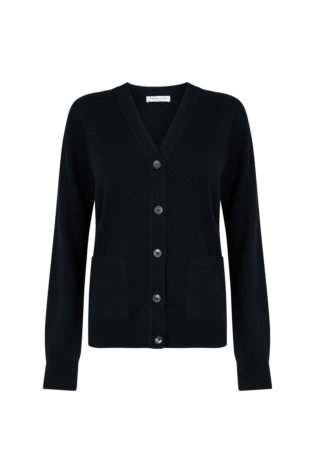 Black Cashmere Boyfriend Cardigan