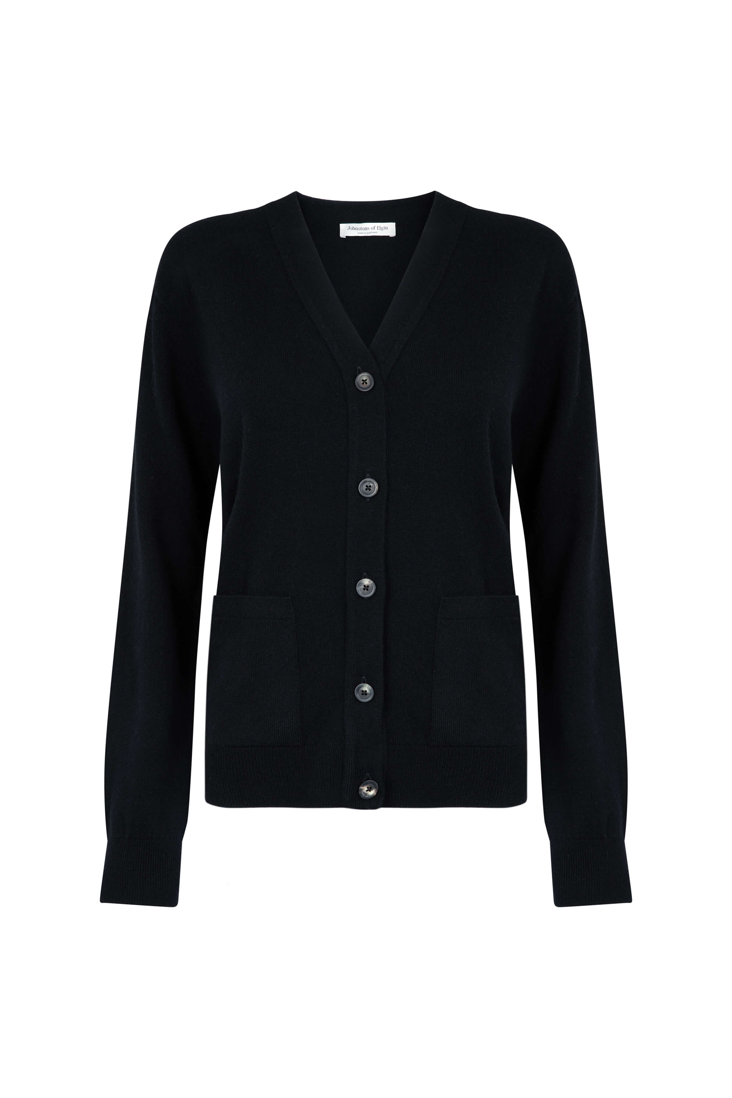 Black Cashmere Boyfriend Cardigan