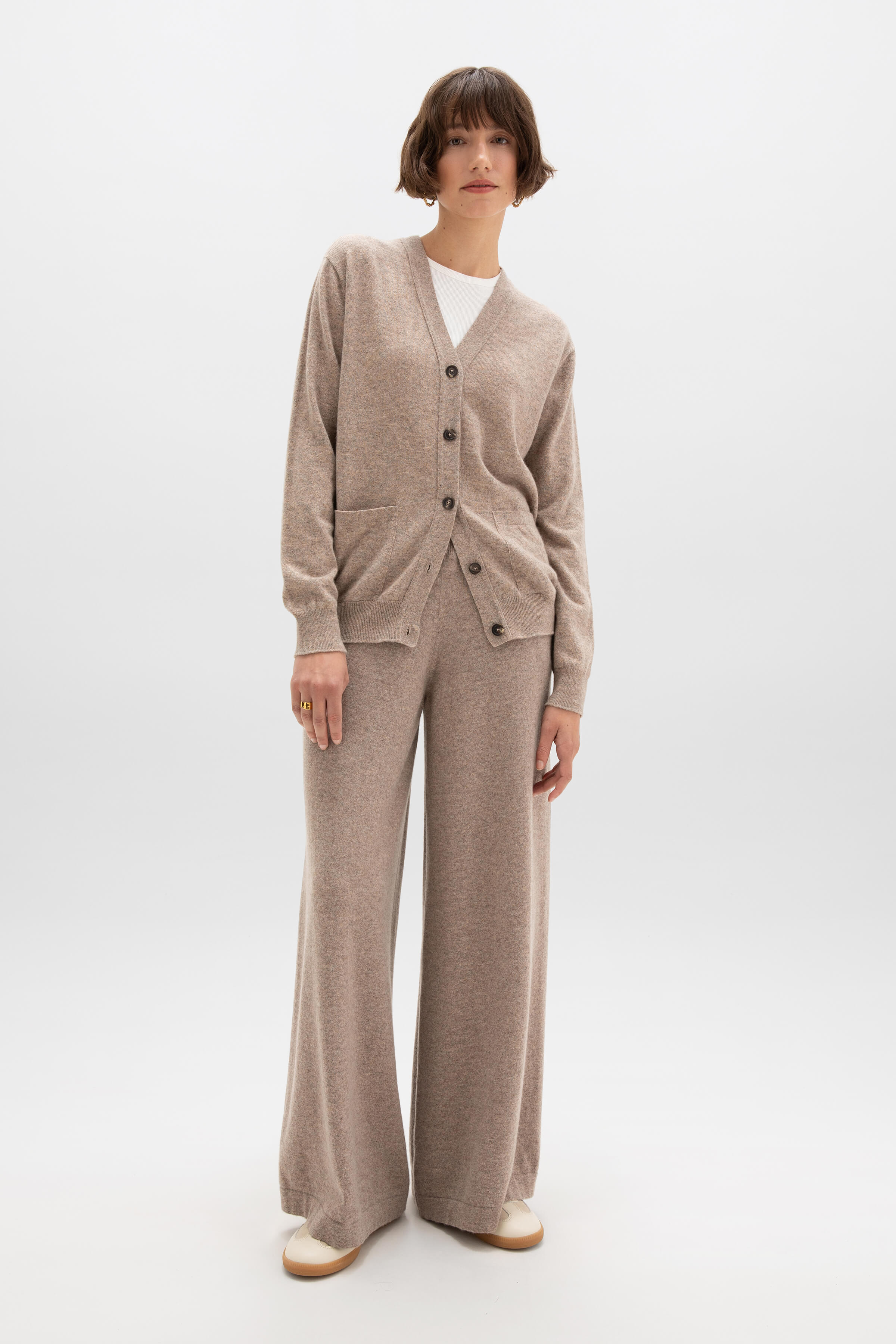 Cashmere Boyfriend Light Brown Cardigan