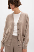 Cashmere Boyfriend Light Brown Cardigan