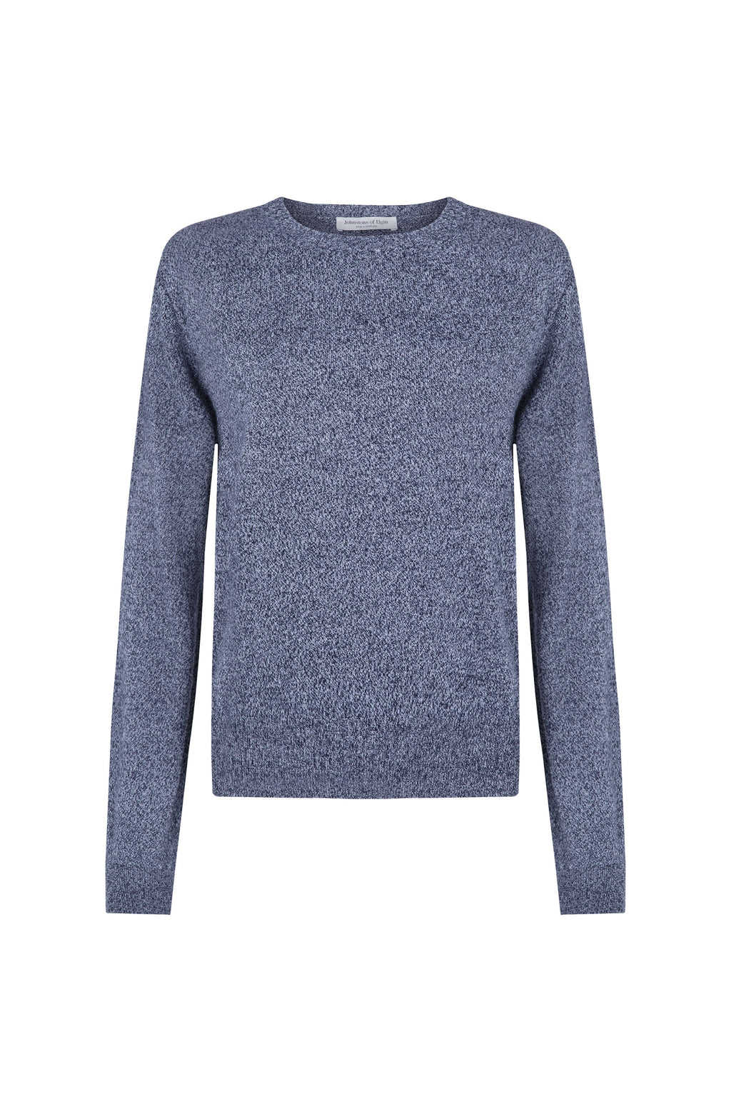 Navy Marl Cashmere Round Neck Jumper
