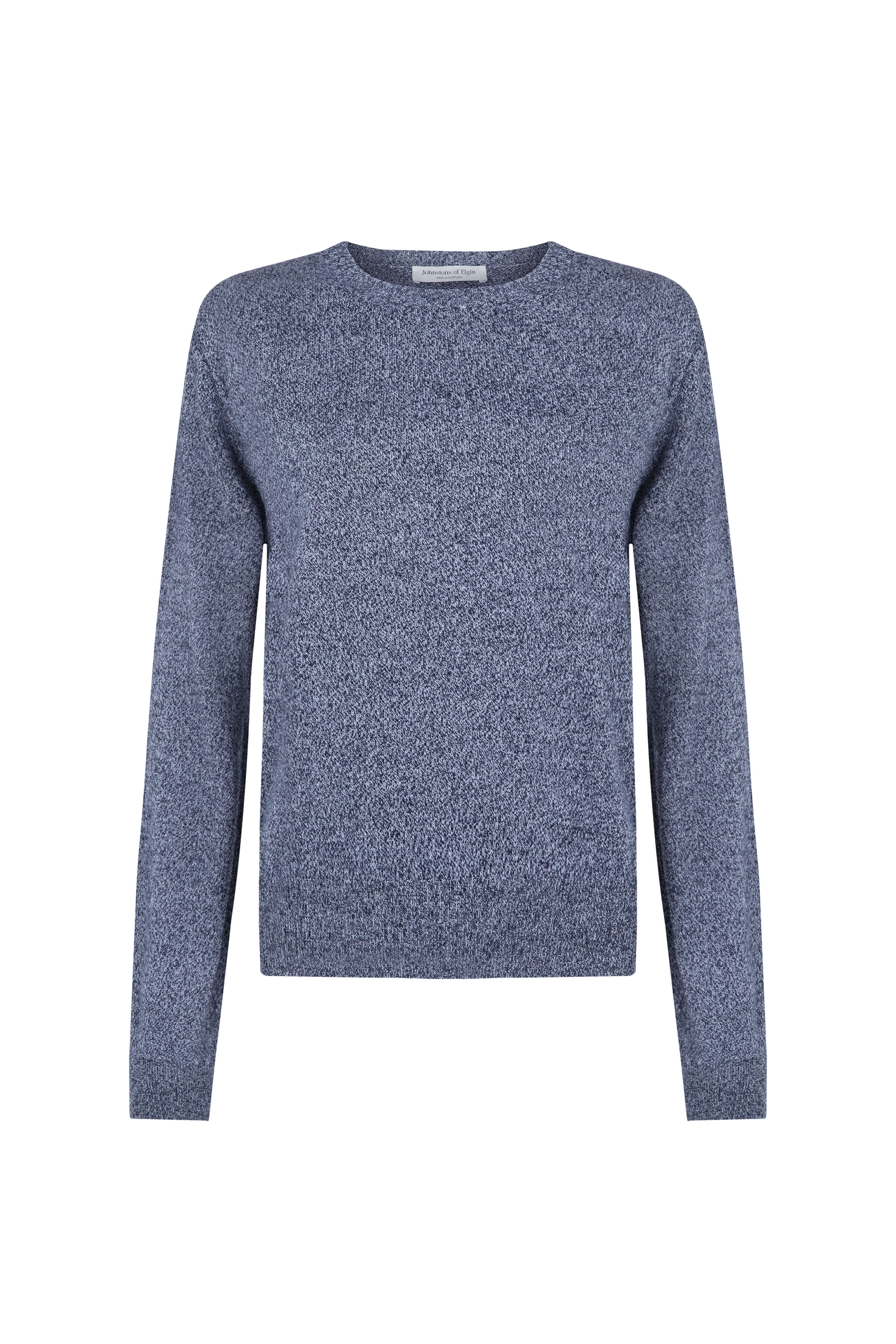 Navy Marl Cashmere Round Neck Jumper
