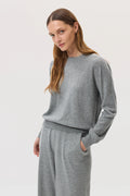 Classic Grey Cashmere Round Neck Jumper