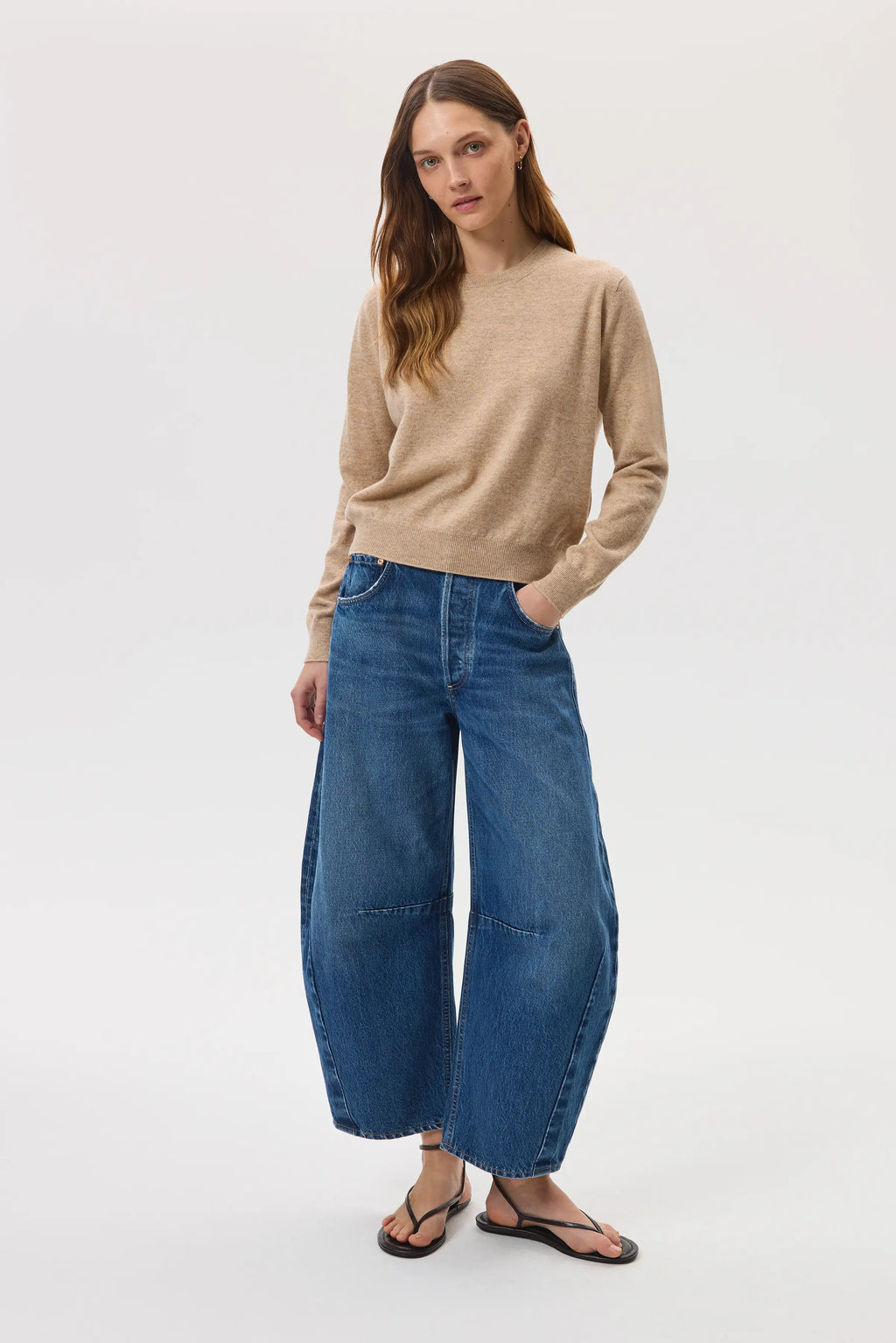 Classic Cashmere Natural Round Neck Jumper