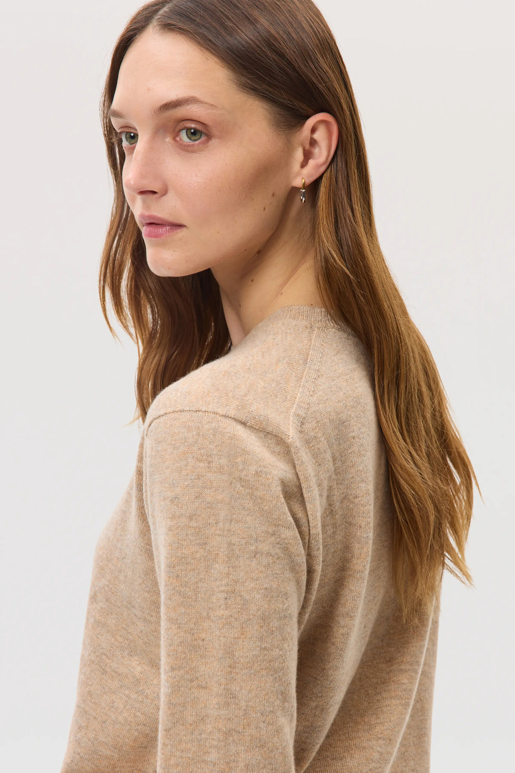 Classic Cashmere Natural Round Neck Jumper