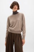 Classic Light Brown Cashmere Round Neck