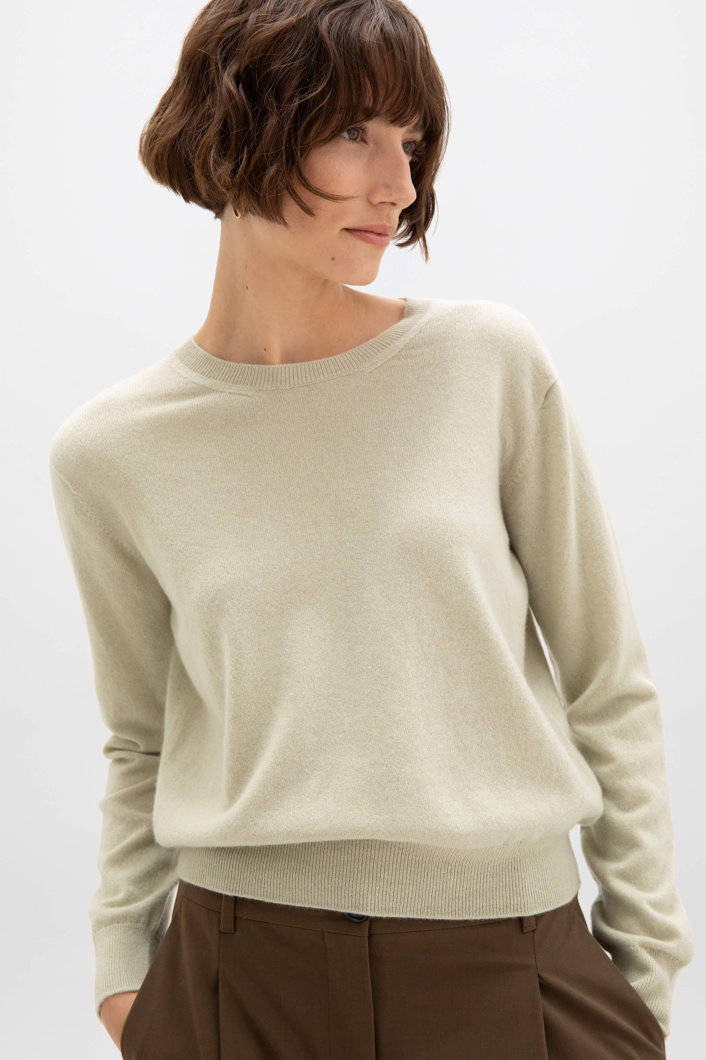 Light Green Cashmere Round Neck Jumper